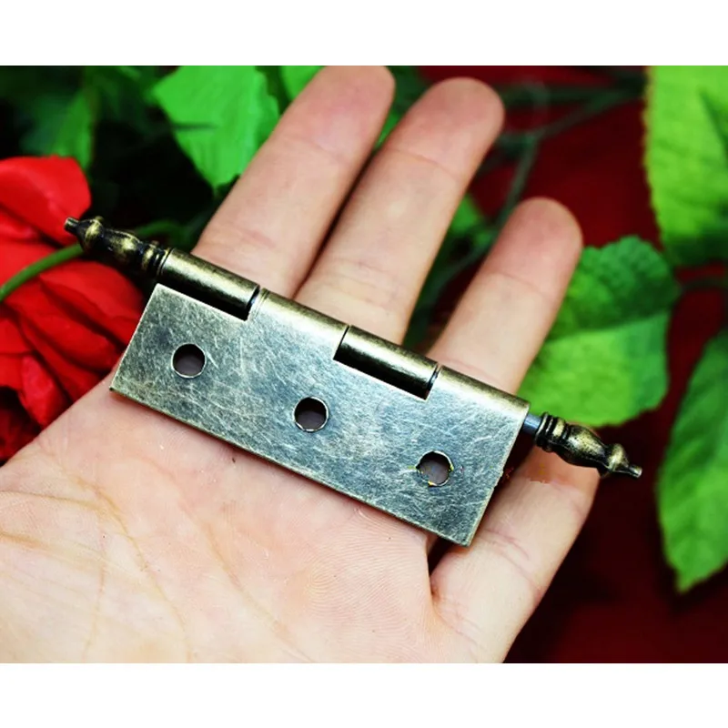 4 шт. бронзовые тона двери шкафа багажная Корона петли 6 отверстий декорации