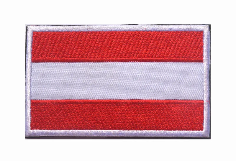 Austria Flag Вышивка Аппликации Значки Швейцария Испания Франция Бельгия Греция Нидерланды Польша Ватикан венгерский флаг патч - Цвет: Austria Flag