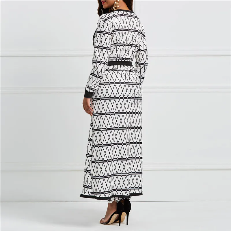 Женский костюм Тренч в клетку с принтом накидка и брюки карандаш длинным рукавом