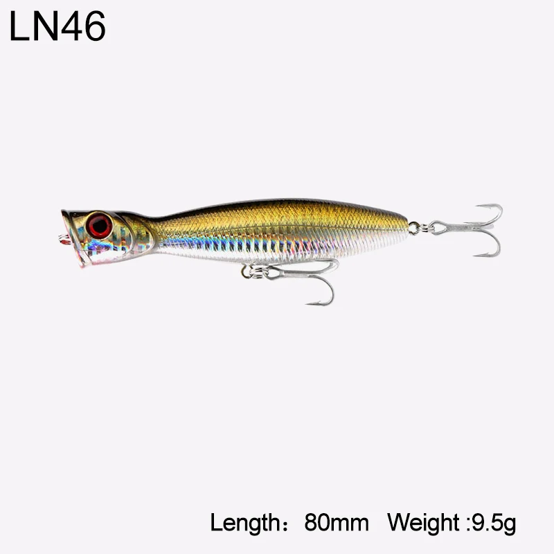 5285-80-LN46 Kingdom Popper рыболовные приманки высокого качества Профессиональные жесткие приманки 8 см 10 см 13 см плавающие верхние водные воблеры рыболовные снасти приманки - Цвет: 5285-80-LN46
