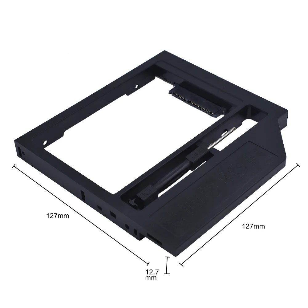 Новый пластиковый универсальный 2 й HDD Caddy 12 7 мм SATA 3 0 для 5 'ƍ 9 чехол SSD корпус DVD
