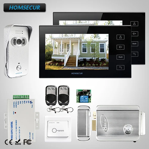 HOMSECUR новая Проводная система видеодомофона 2x7 &quotцветные мониторы + 1x 700TVL камера