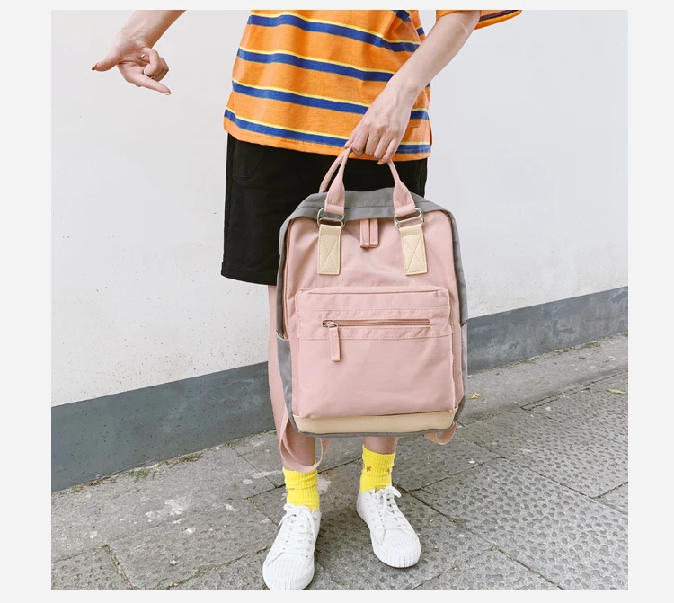 Women Hot Canvas Backpacks Candy Color Waterproof School Bags for Teenagers Girls Laptop Backpacks Patchwork Backpack New
