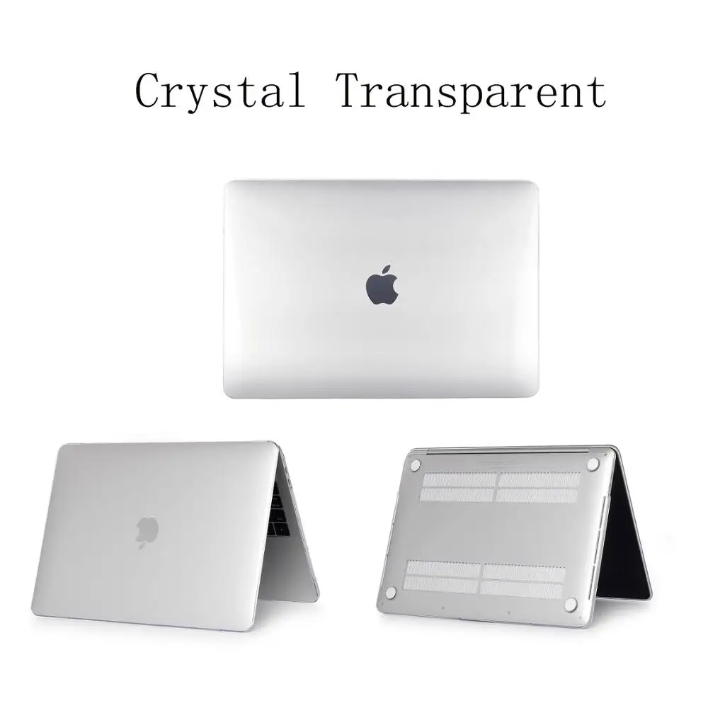 Crystal Transparent Кристальный \ матовый чехол для Apple Macbook Air Pro retina 11 12 13 15, для Mac book Air 13 A1466 air с сенсорной панелью A1932 - Цвет: Crystal Transparent