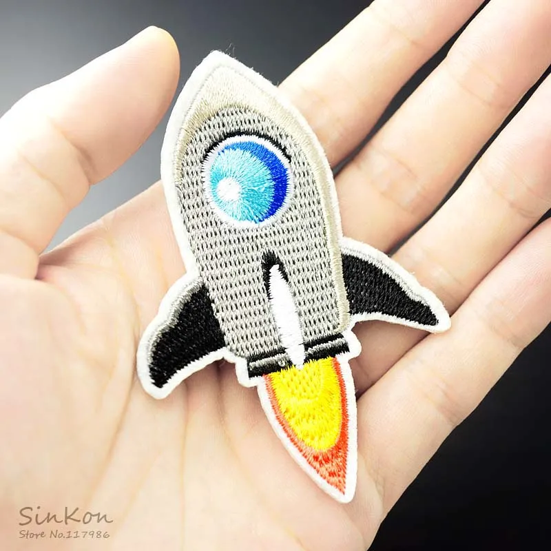 Rocket (Размер: 5 7x8 4 см) DIY значки для ткани нашивки с вышитой аппликацией швейные