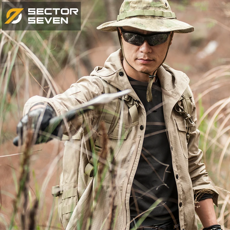 Женский Осенний плащ Sector Seven черный непромокаемый средней длины верхняя одежда