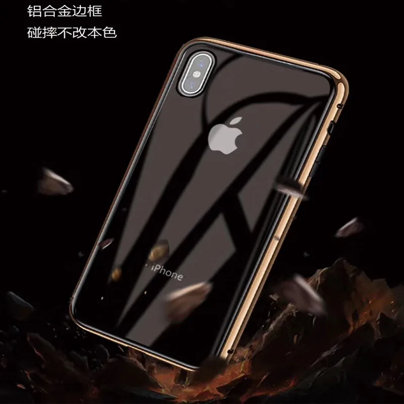 Роскошный Противоскользящий двухсторонний стеклянный чехол для телефона iPhone xs