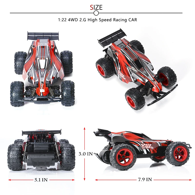 Новый 1:22 Радиоуправляемый автомобиль 20 км/ч с дистанционным управлением 2 4 ГГц 4WD