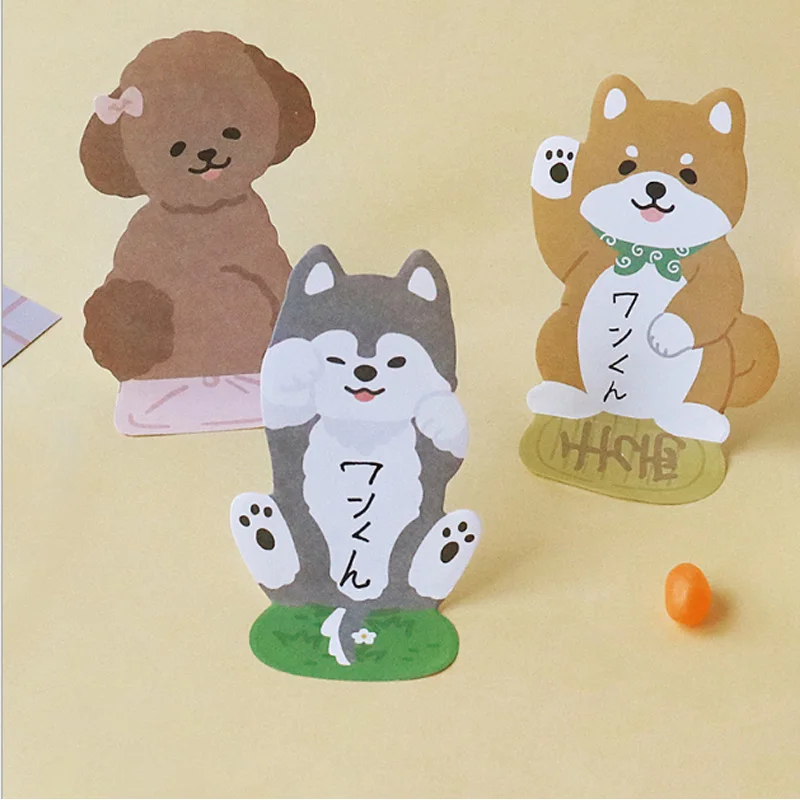 1X Лаки Кот и щенок блокнот милый Kawaii Липкие заметки почтовые школьные принадлежности планировщик наклейки бумажные закладки канцелярские принадлежности