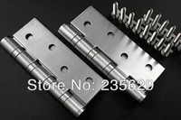 Free Shipping, SUS 201 ball bearing hinge, 4inch*3inch*3mm, stainless steel Hinges for timber door Hinge, no noise, long life