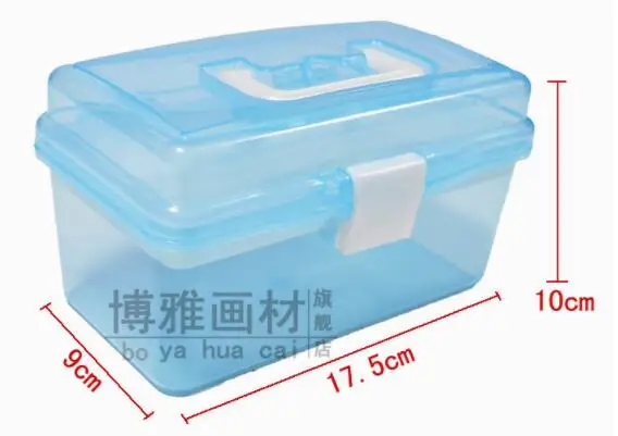 17 5*10.* 9 см маленький прозрачный пластиковый ящик для инструментов искусство