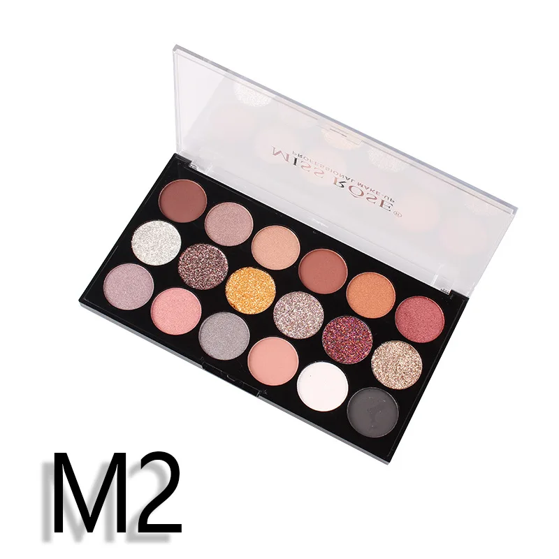 MISS ROSE 12 мерцающие матовые тени для век + 6 цветов Блестящий Порошок Тени макияж