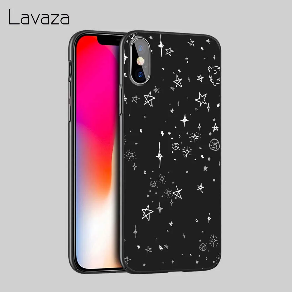 Lavaza Black with White Moon Stars Space Soft TPU Case Cover for Apple iPhone 6 6S 7 8 Plus 5 5S SE X XS MAX XR Silicone Cases | Мобильные