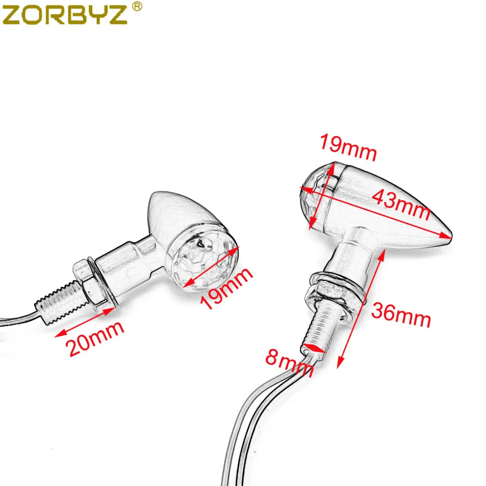 ZORBYZ мотоцикл металлический черный светодиодный мини пуля сферические линзы