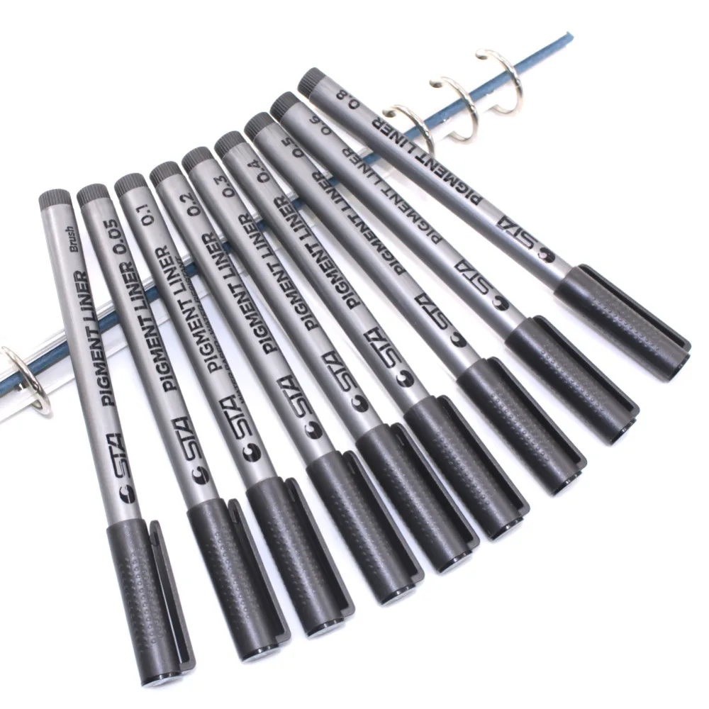 9 шт. разные размеры для пигментных вкладышей треугольные ручки финелинеров