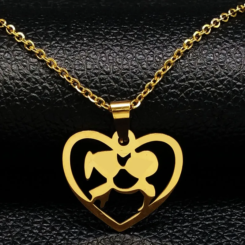 2020 модное ожерелье из нержавеющей стали для мальчиков и девочек золотого цвета в