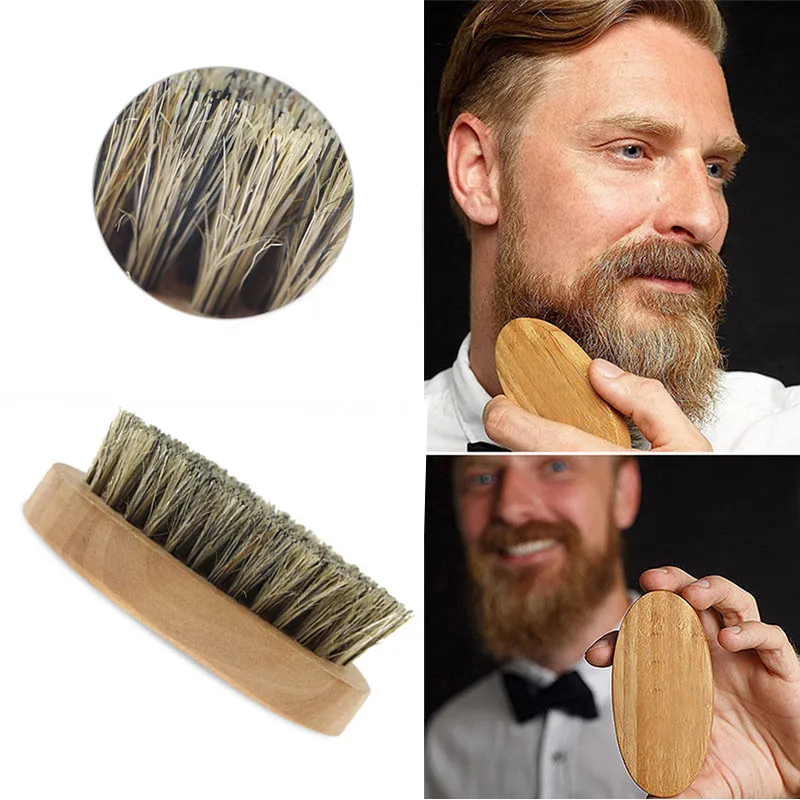 Горячая борода щетка для мужчин щетина усов военный жесткий круглый ручной