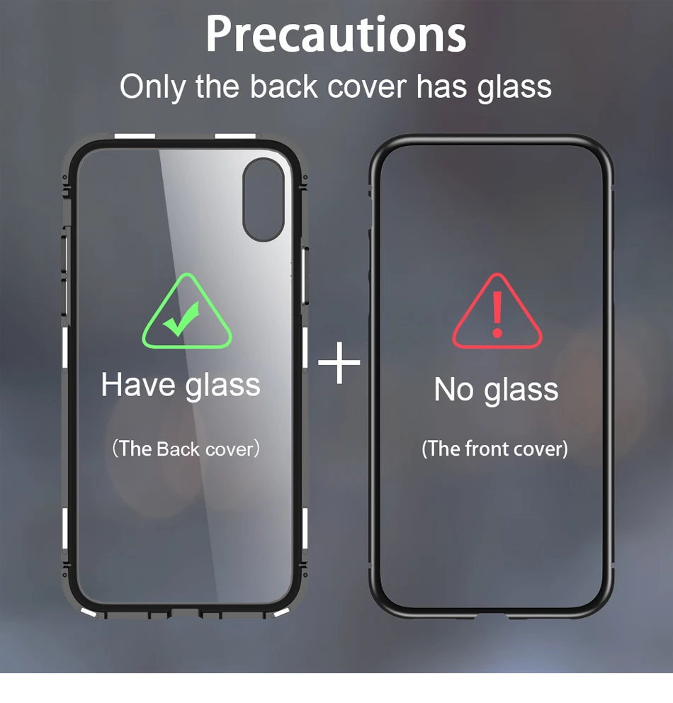 CASEIER Ultra Magnetic Phone Case For iPhone XS Max XR X Back Glass Cover For iPhone X 8 7 6 6s Plus Case Phone Accessories