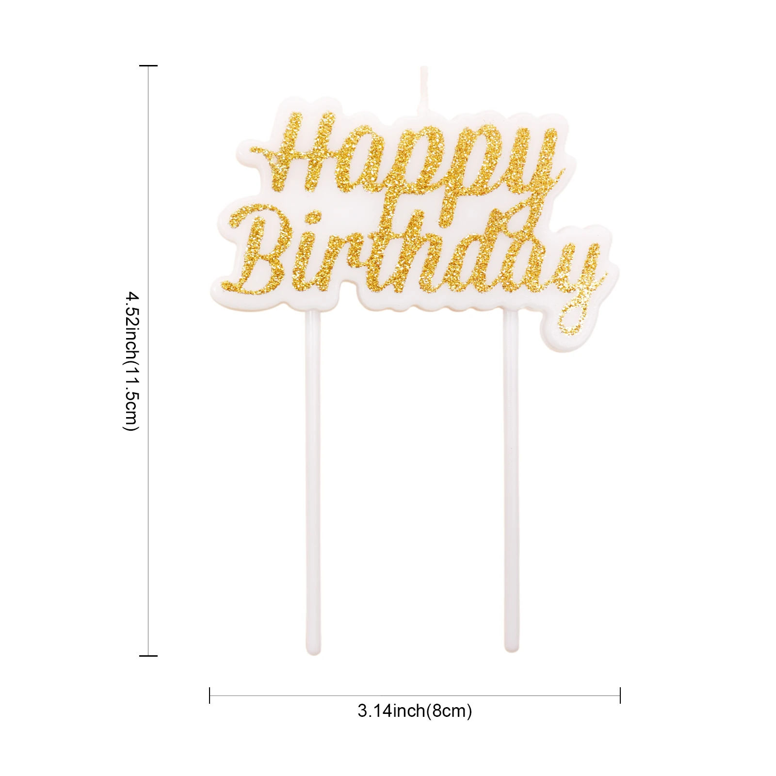 1pc Gold/Silver New Shiny Gold Powder Happy Birthday Candle Local Cake Decoration Letter Baby Supplies | Дом и сад