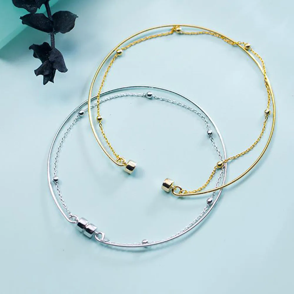 Золотые Многослойные браслеты 100% Серебро 925 пробы Tobilleras Pulsera Para Tobillo винтажные