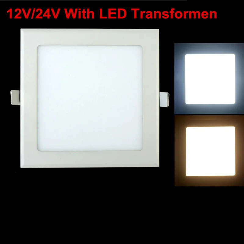 

AC/DC 12V/24V Ultra Thin Design 3W 6W 9W12W 15W 25W LED Ceiling Recessed Grid Downlight Square LED Panel Light free shipping