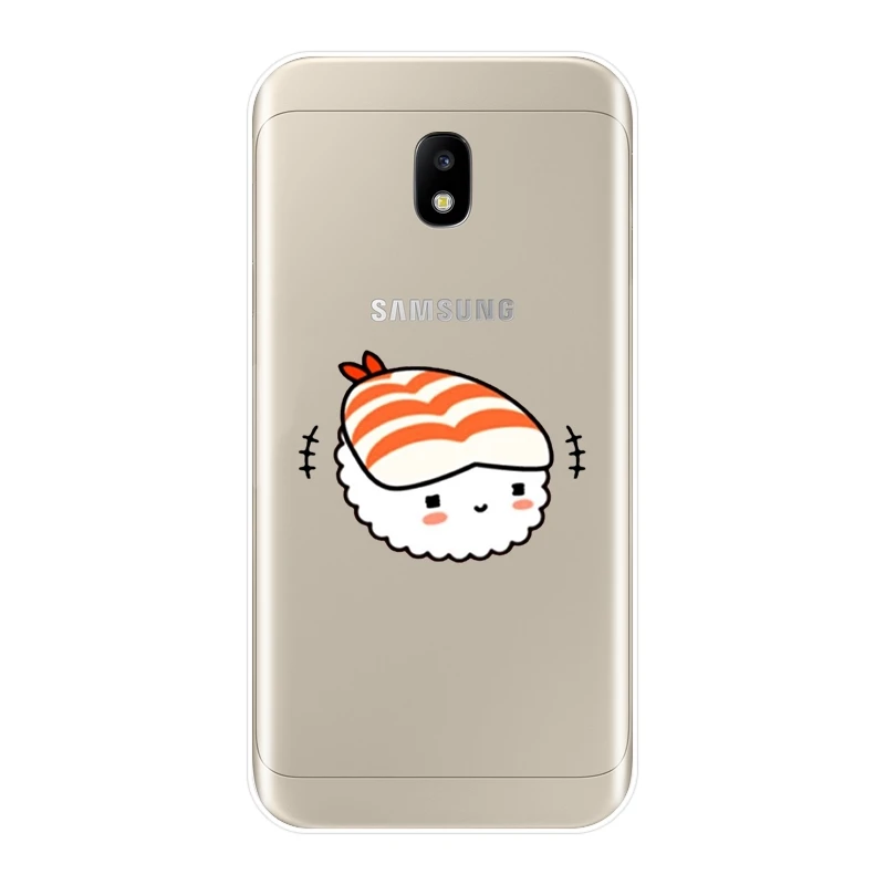Милый мягкий силиконовый чехол для телефона Sushi Food Samsung Galaxy J3 J5 J7 2015 2016 2017 J4 J6 J8 Plus