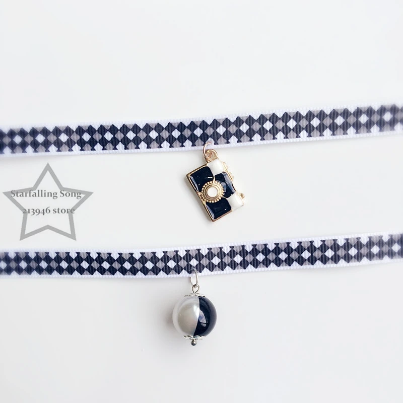 Ожерелья Чокеры ручной работы с фотокамерой/круглыми подвесками аксессуары из