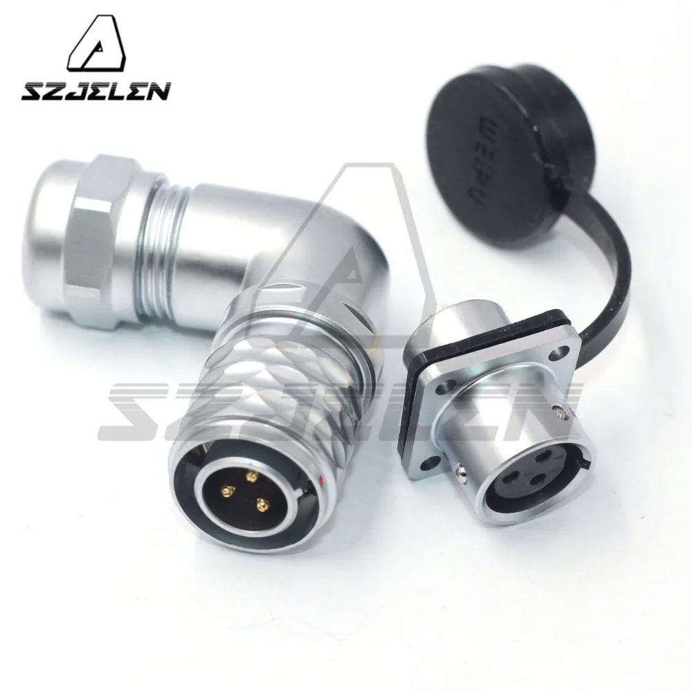 

WEIPU SF12 Series 3 pin Flange Elbow Metal Waterproof Connector Plug and Socket Power Wire Connector Male Female IP67