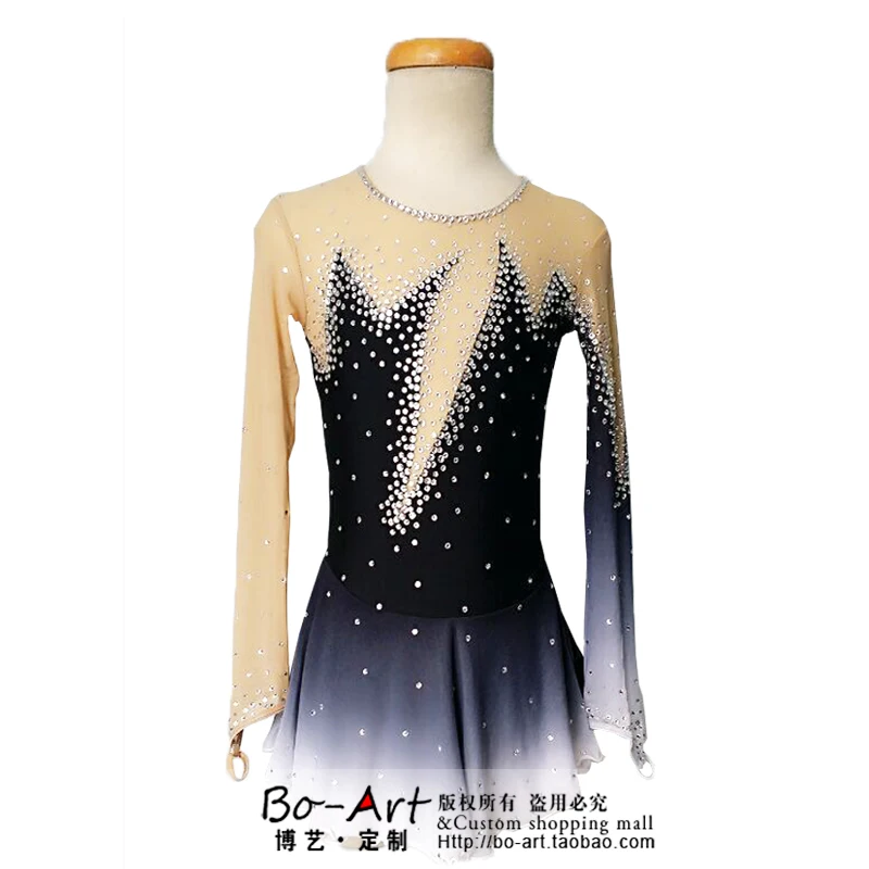 

ice skating dresses for competition black figure dresses custom girls competition skating dress women hot sale fashion