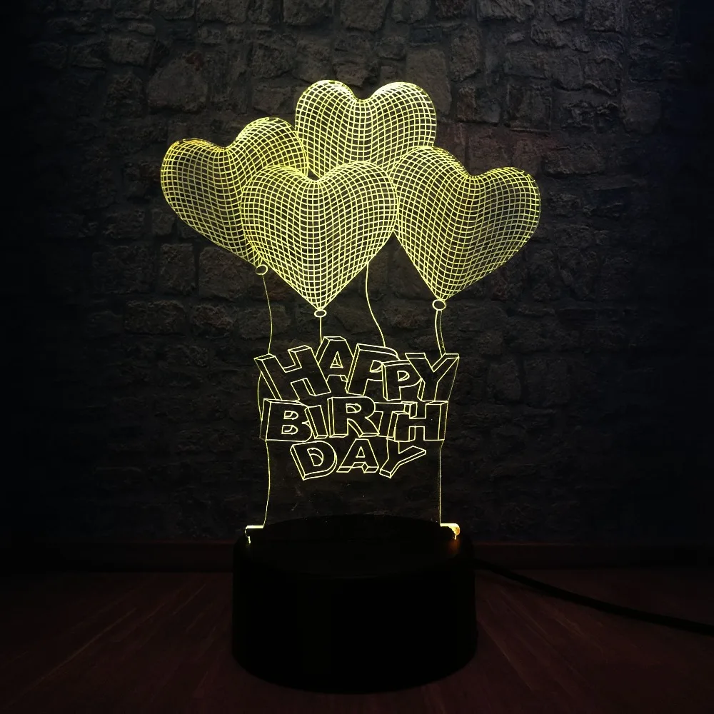 Оптовая продажа Романтическая любовь сердце шар 3D LED USB лампа брак предложение