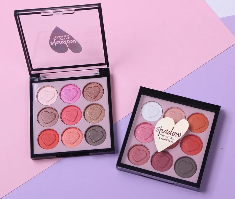 Палитра теней Косметика для век набор с кистью 9 Цвета глаз Макияж sombras de Охос