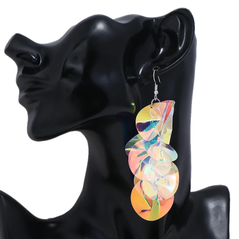 Женские богемные Многослойные серьги HOCOLE Разноцветные длинные висячие с