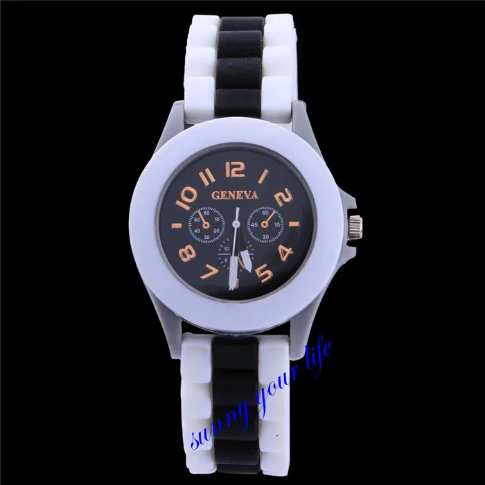 HOT SALE New Arrivals Fashion two colors silicone Band Three eyes face geneva watches Quartz Analog women's Watches | Наручные часы