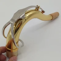 brand new professional instrument tenor saxophone neck brass gold lacquer silver keys sax custom neck tenor saxophone tudel
