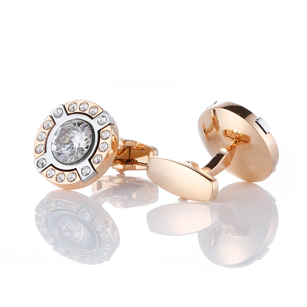 

New Rose Gold Mens Cufflinks Wedding Gifts Luxury Shirt Cuff links Buttons High Quality Cufflink Jewelry Accessories Qi Qi Wu