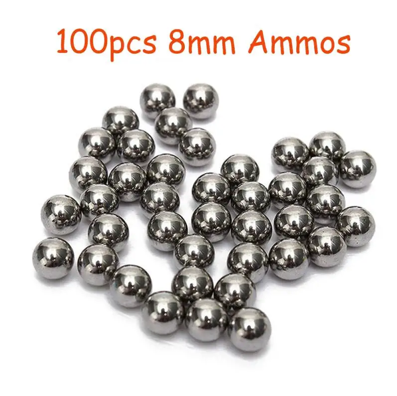 100pcs ammos Toparchery 98K модель Профессиональная охотничья Рогатка Спортивная Рогатка-катапульта с 4 шт. резинками 100 шт. 8 мм патроны шары - Цвет: 100pcs ammos
