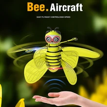 Новое поступление Электрический Летающий Радиоуправляемый датчик пчелы инфракрасный индукционный мини-самолет светодиодный светильник забавные игрушки для детей дропшиппинг
