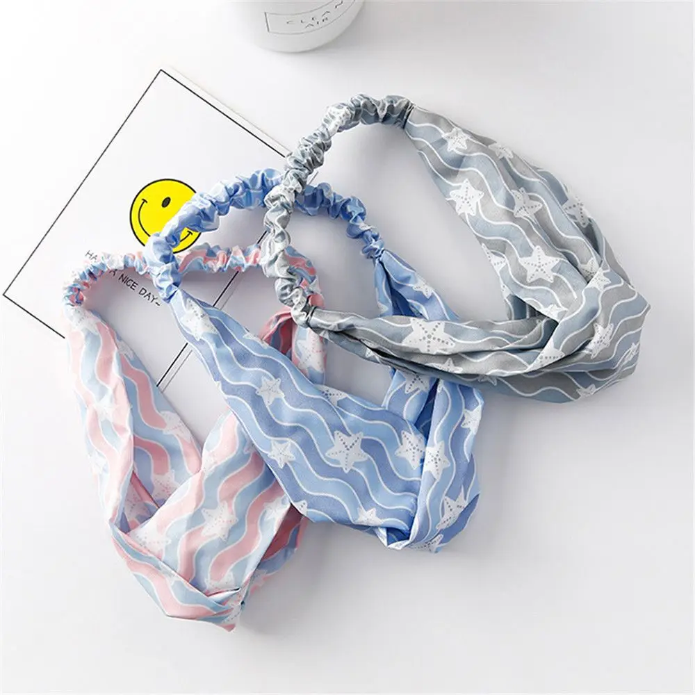 Повязка для волос с принтом женская тюрбан в богемном стиле ретро перехлёстом