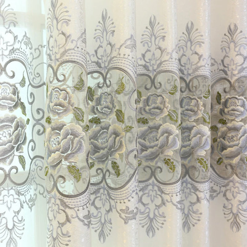 Шторы с вышивкой WP147 * WS роскошные серые занавески для гостиной спальни оконные
