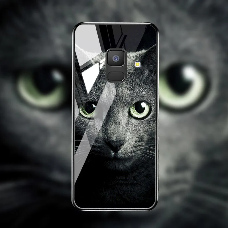 B102 Soaptree чехол из закаленного стекла для samsung Galaxy A8 A6 Plus чехол s Star Space мультфильм для samsung A8 A730F A530F чехол бампер - Цвет: B102