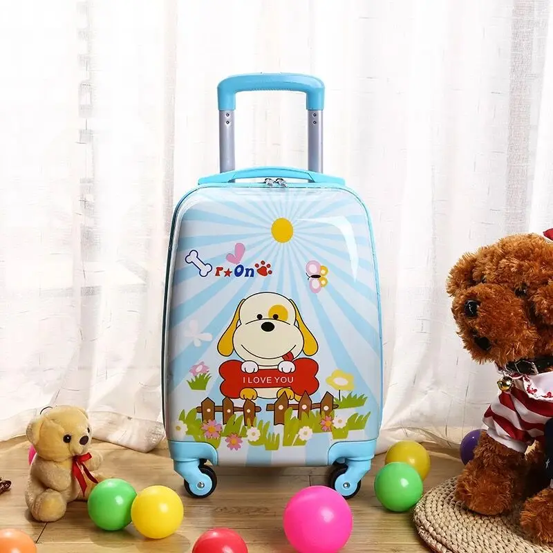 as the picture shows Новая детская сумка на колесах с героями мультфильмов, 18 дюймов, Детский чемодан для мальчиков и девочек, переноска для багажа, чемодан на колесах для студентов - Цвет: as the picture shows