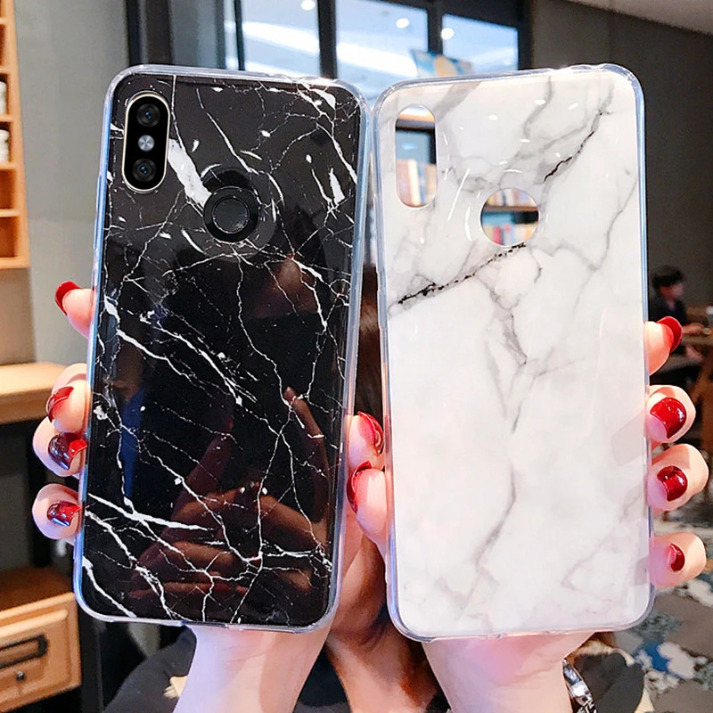 Мягкий силиконовый чехол с яркой мраморной поверхностью для Xiaomi Redmi Note 6 Pro 5