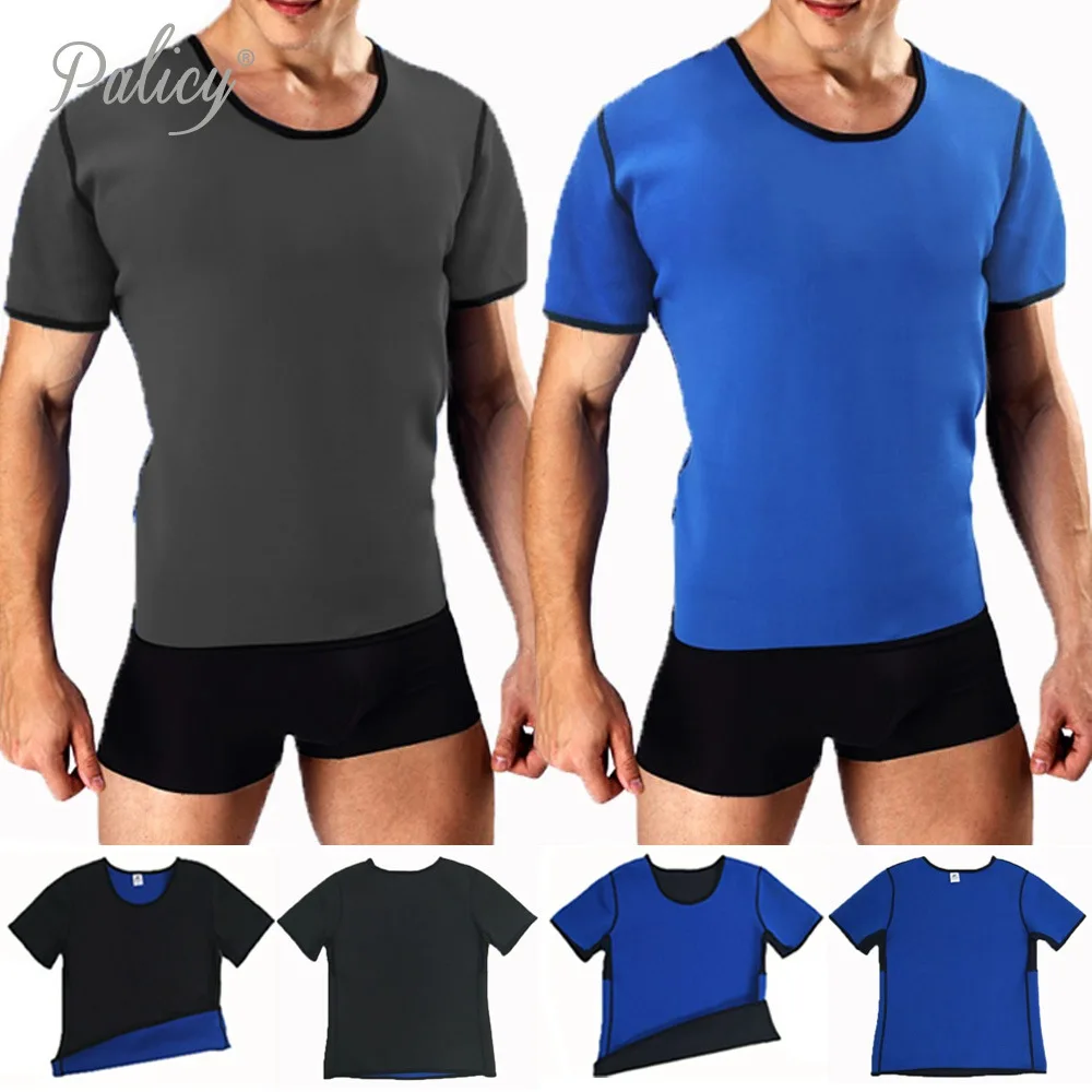 Palicy S-XXXL Plus Size Slim Waist Neoprene Bodyshaper T Shirt Sauna Suit Sweat Wetshirt for Weight Lose Tank Top Shapewear