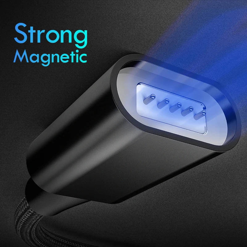 Магнитный Micro usb type-C кабель для зарядки и синхронизации данных NOHON 3 2 в 1, светодиодный кабель для iPhone X 8 7 6 5 samsung