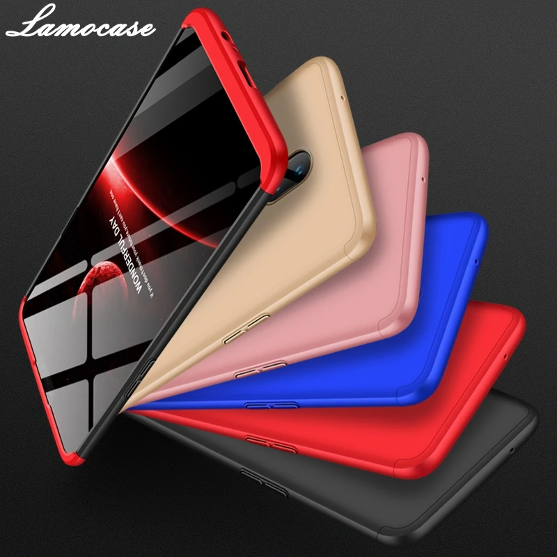 Lamocase Case for Oneplus 6 360 Full Protection Shockproof Matte Comfortable Feel Hard PC 3 In 1 oneplus6 Cover Free Glass |