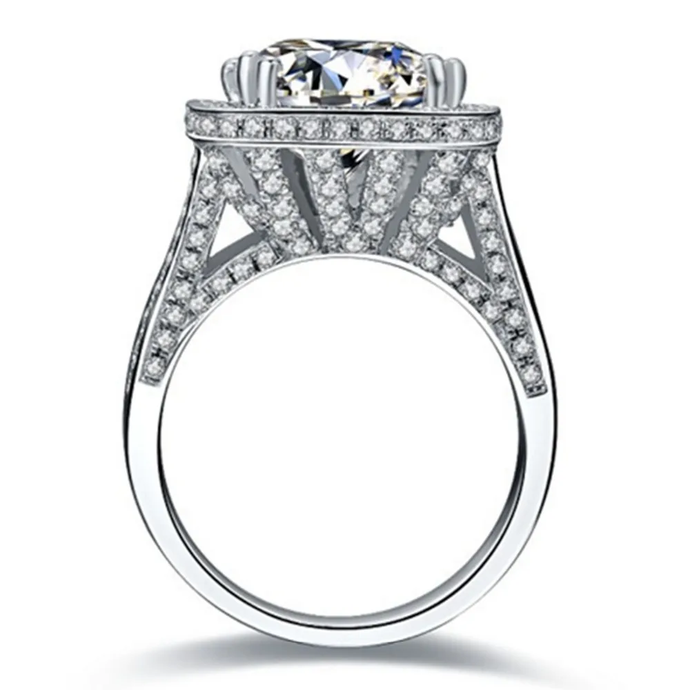 Удивительное кольцо 8Ct сказочное синтетическое большое с бриллиантом для
