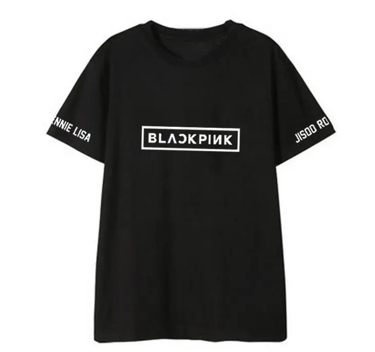 Kpop/черно-розовая футболка с короткими рукавами, круглым вырезом и надписью «member», летняя стильная футболка унисекс с рисунком Лизы розы - Цвет: 5