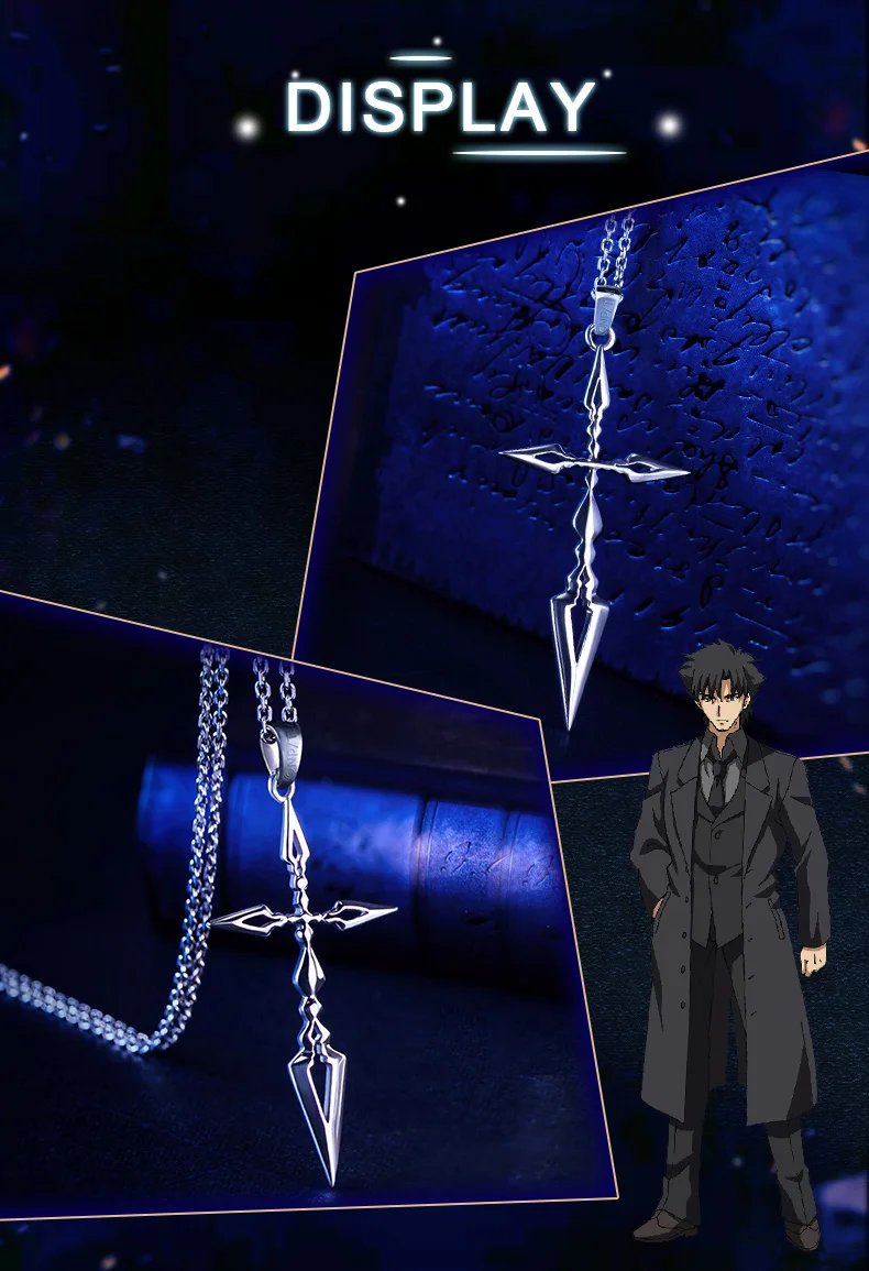 Fate Zero сабля подвеска серебряный 925 пробы крест ювелирные изделия ожерелье Аниме роль эмия кирицугу фигурка модель