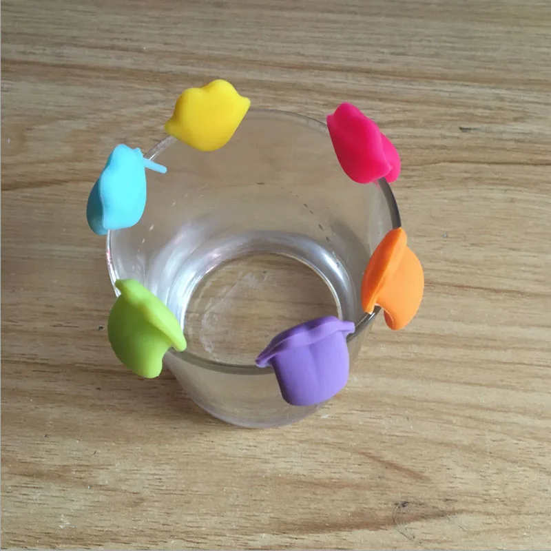 6 шт. специальная присоска для вечеринок бокал вина силиконовая этикетка