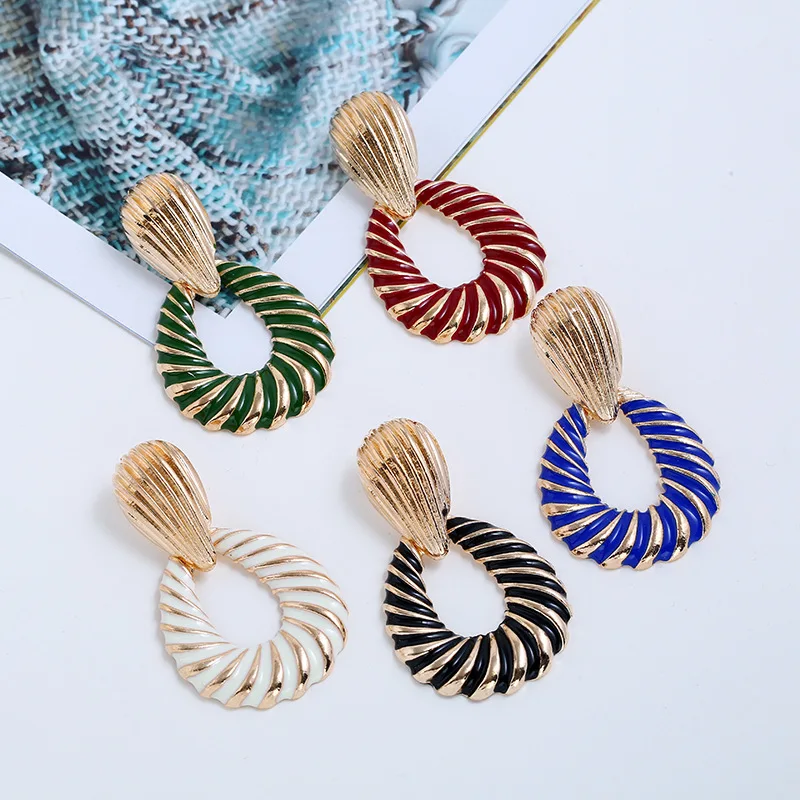 Мода Преувеличенные висячие серьги личности геометрические женские сплав новые